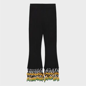 Simon Miller Black Leggings with Beaded Fringe